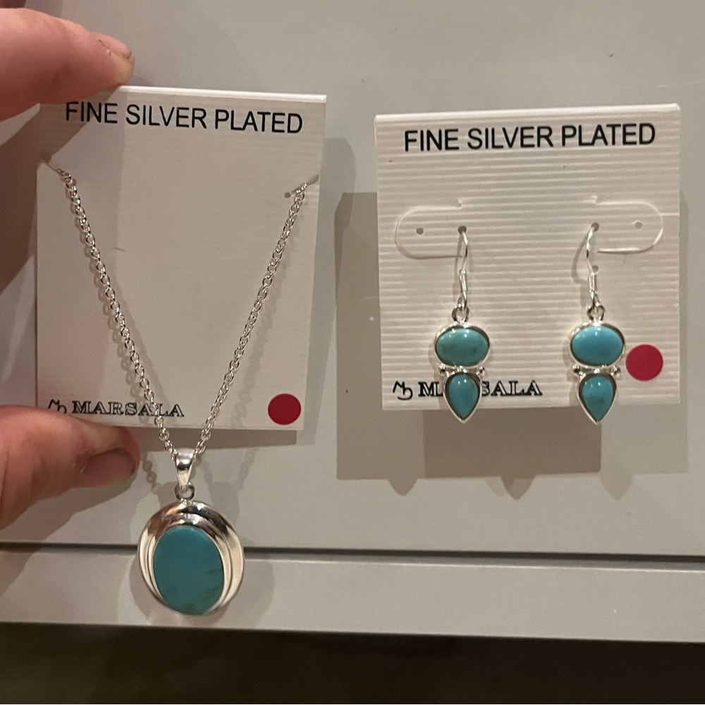 Marsala fine silver plated jewlrey set